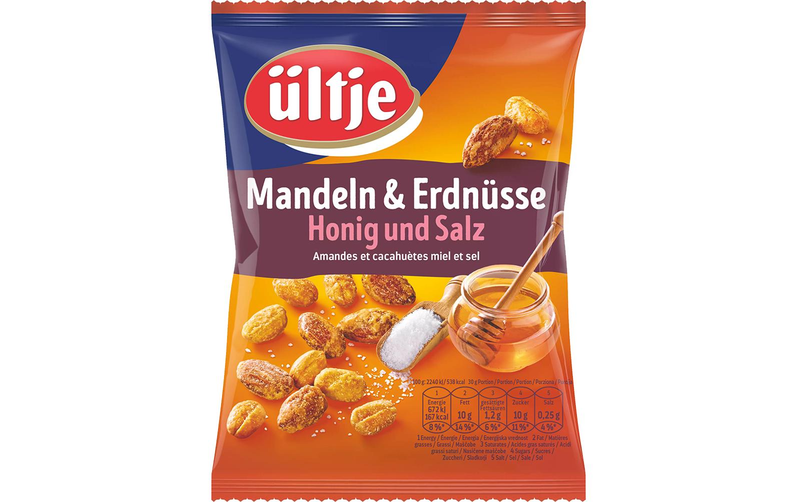 Mandeln & Erdnüsse Honig & Salz 200 gKnackiger Mix aus Mandeln und Erdnüssen