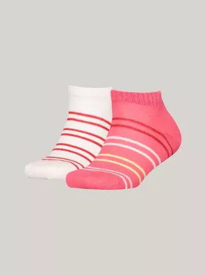 Conjunto de 2 pares de meias esportivas listradas multicoloridas