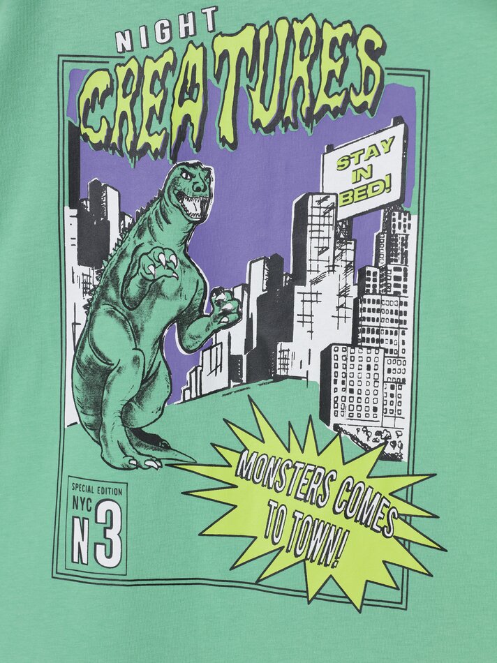 Conjunto de pijama estampado - Verde Fluorescente