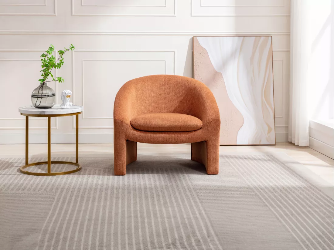 Fauteuil en tissu terracotta OSSANA