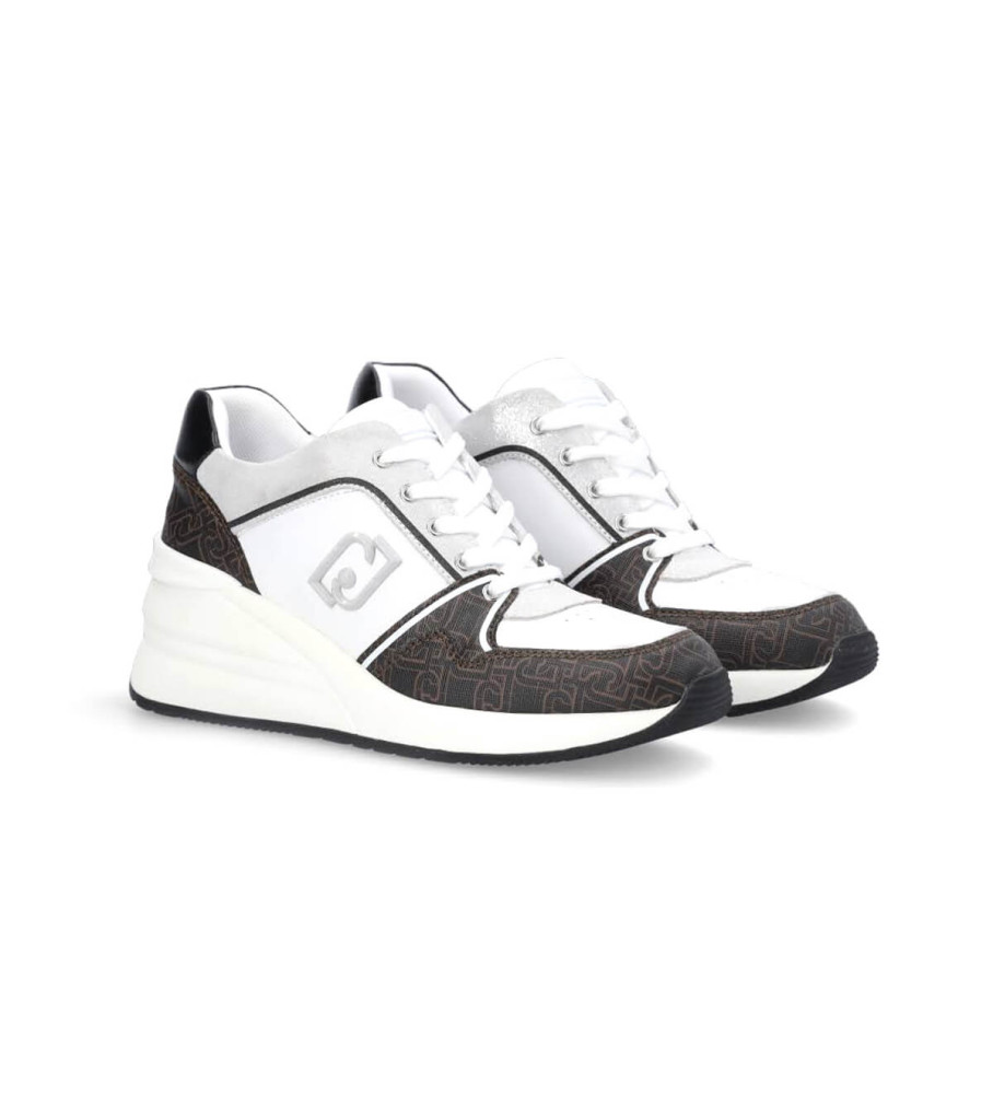 Tênis de couro multicolorido Liu Jo Alyssa 10 - Salto plataforma de 7 cm -