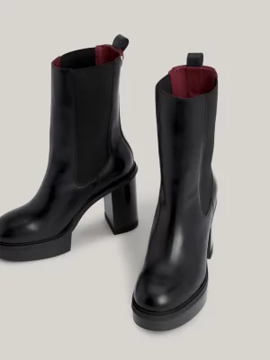 Botas Chelsea de couro de cano alto