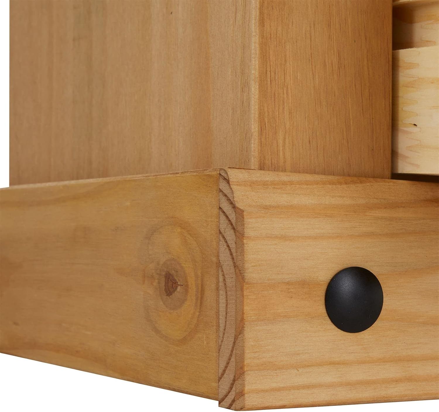 CARO-Möbel Regal Salsa Bücherschrank Bücherregal Mexiko-Stil, Kiefer massiv gebeizt, gewachst, 1 Schublade