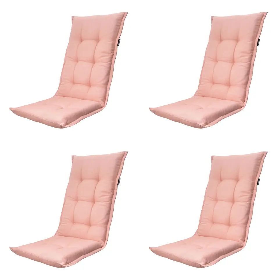Madison - Tuinstoelkussen Hoge Rug Napels salmone - Ca. 123x50 cm - Set van 4