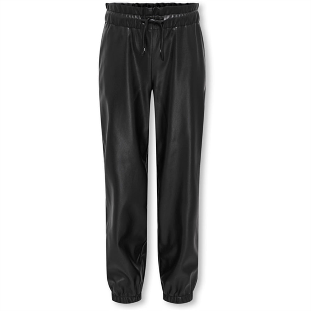Black Blake Faux Læder Bukser - kids ONLY