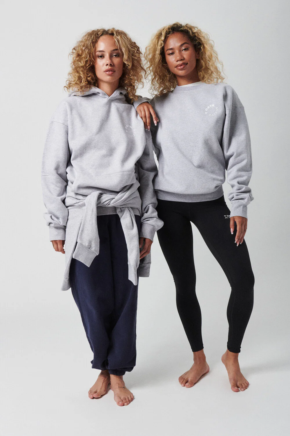 7 DAYS ACTIVE  Organic Crew Neck Sweatshirt - Heather Grey
