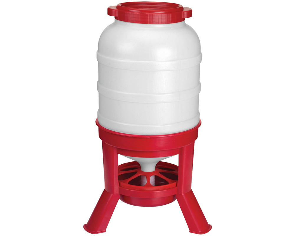 Mangeoire fût sur pieds 34 kg • mangeoire volailles