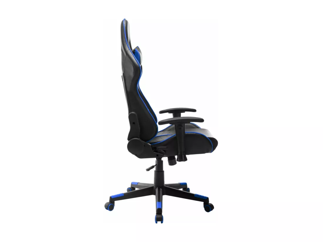Chaise de jeu Noir et bleu Cuir artificiel