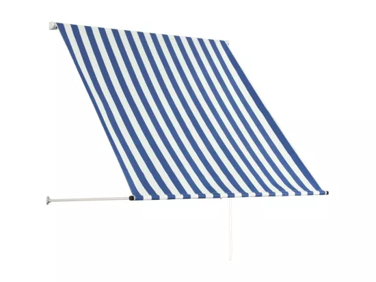 Auvent rétractable 100x150 cm Bleu et blanc