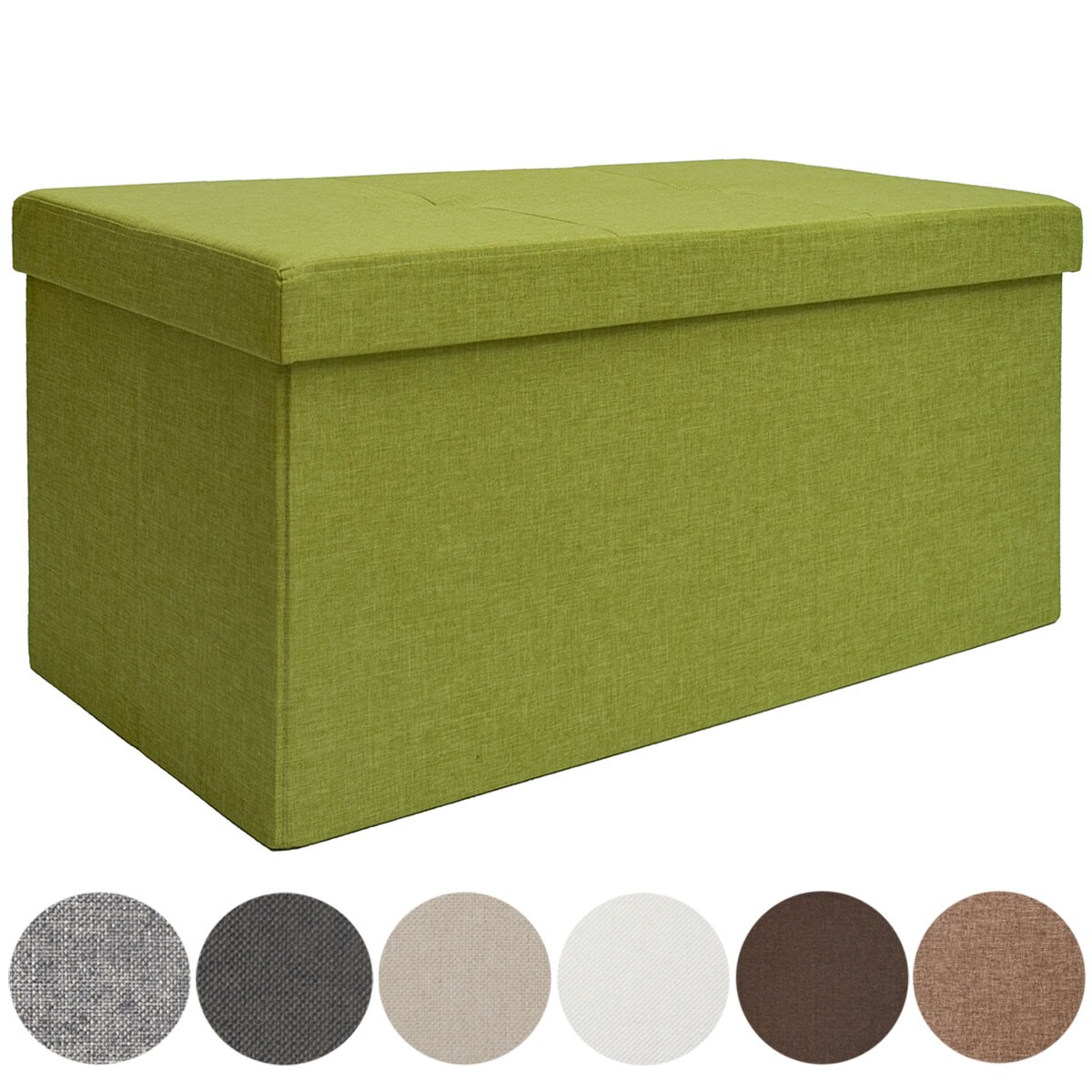 Faltbare Sitzbank 76x38x38 cm inkl. Trennwand Sitztruhe 80L Polsterbank Grün