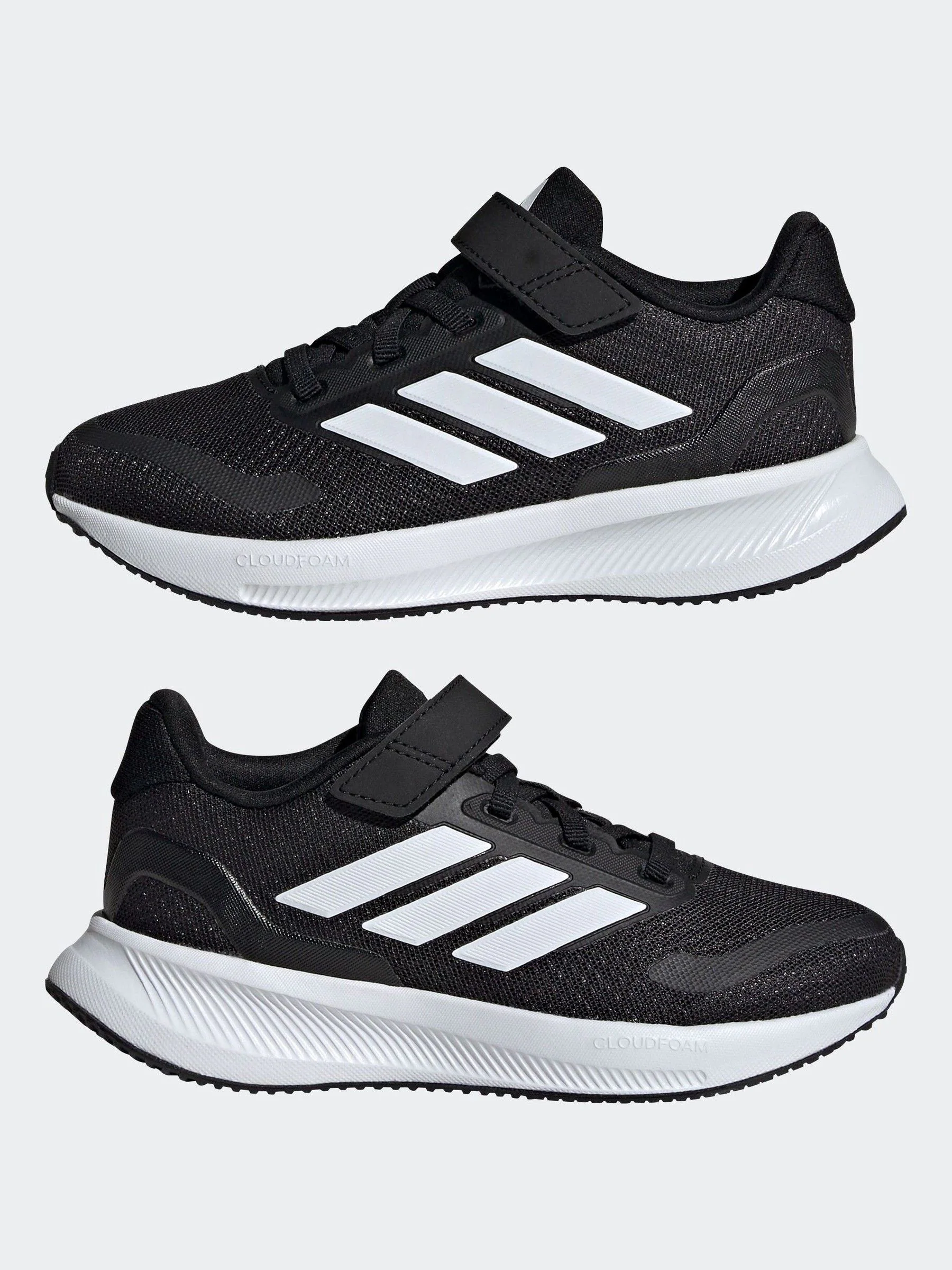 Zwart/wit - adidas Runfalcon 5 kindersneakers met elastische veters