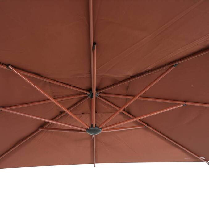 Parasol déporté carré MANOA Acajou
