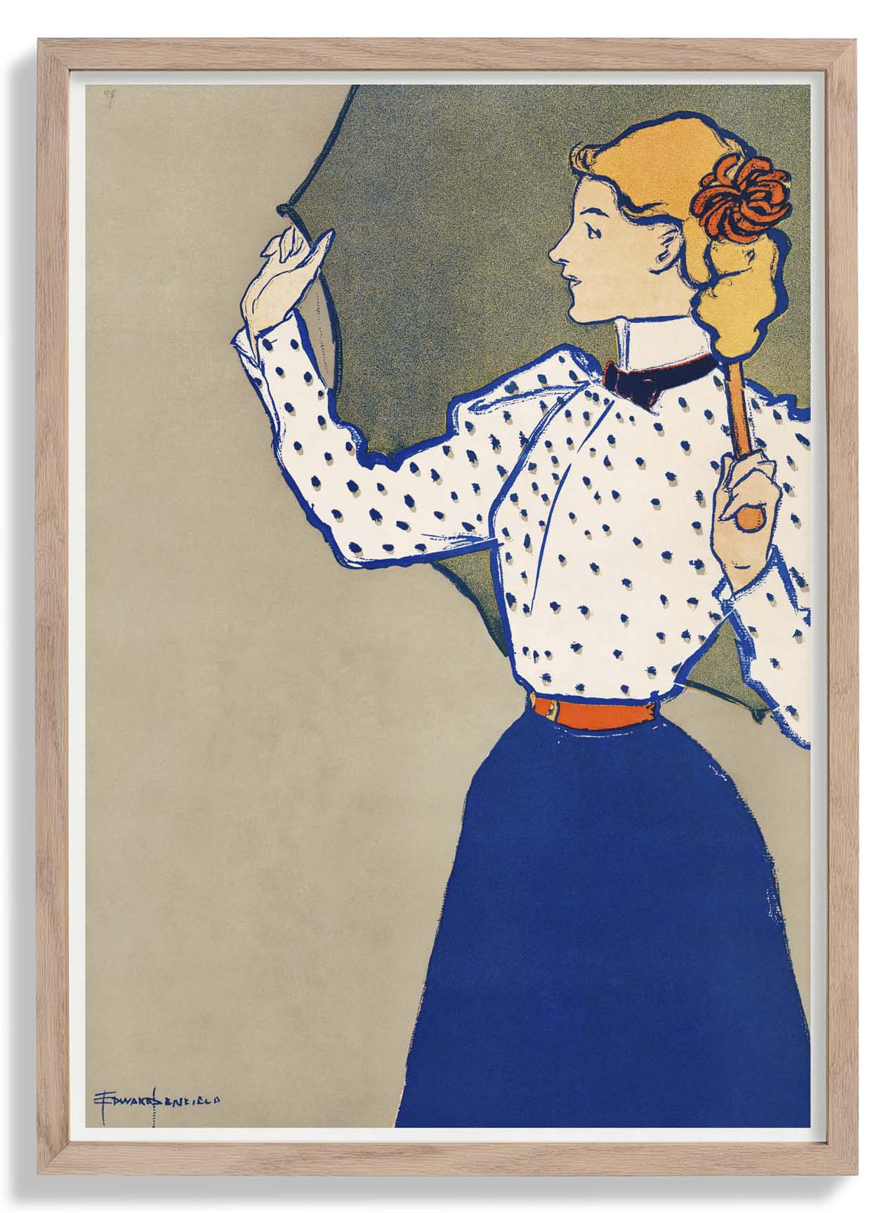 Frau, die Regenschirm nr. 2 von Edward Penfield