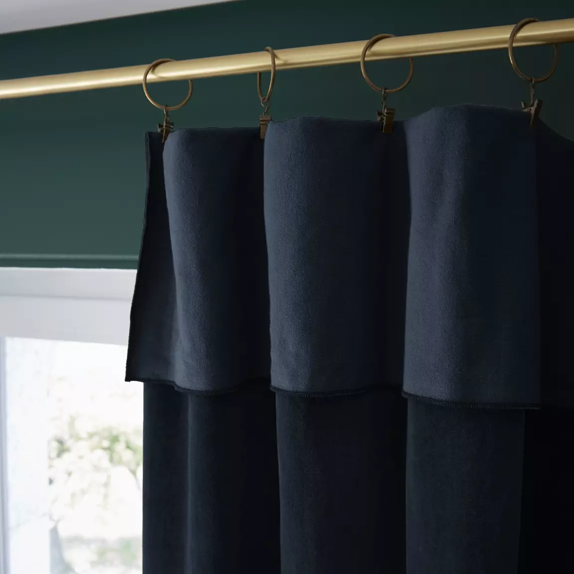 Rideau velours de coton ajustable (140 x max 270 cm) César Bleu nuit