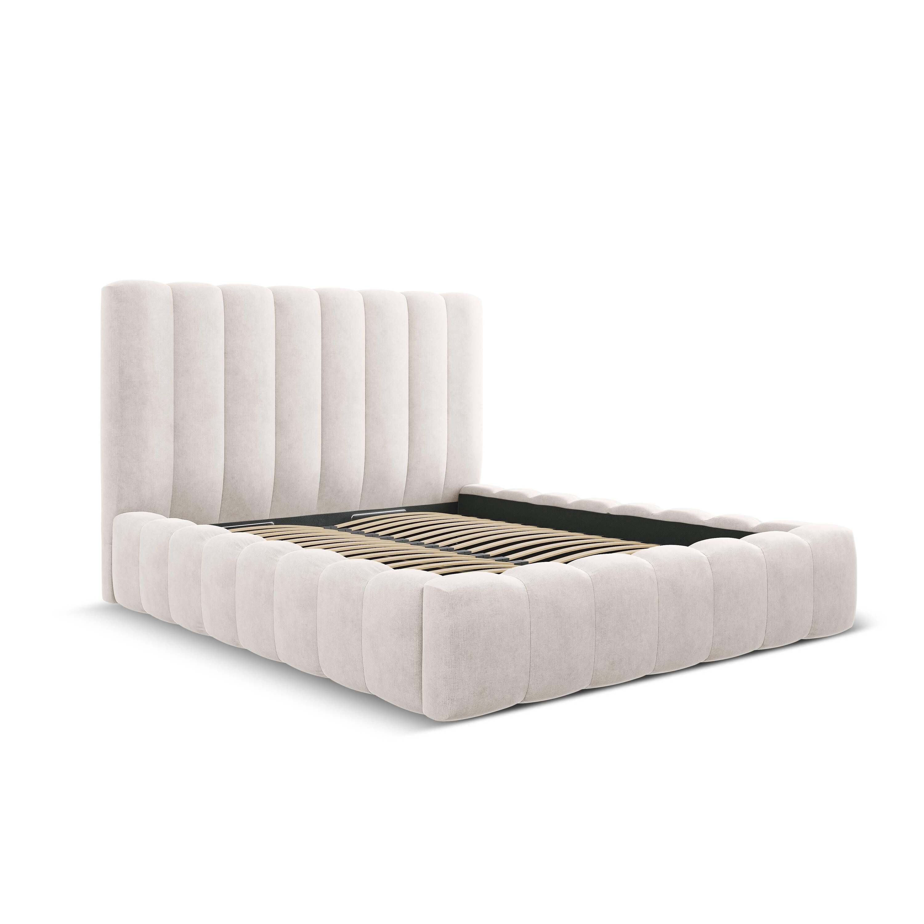 Milo Casa Bedframe Gina met Opbergruimte - 180 x 200 cm - Geweven - Beige