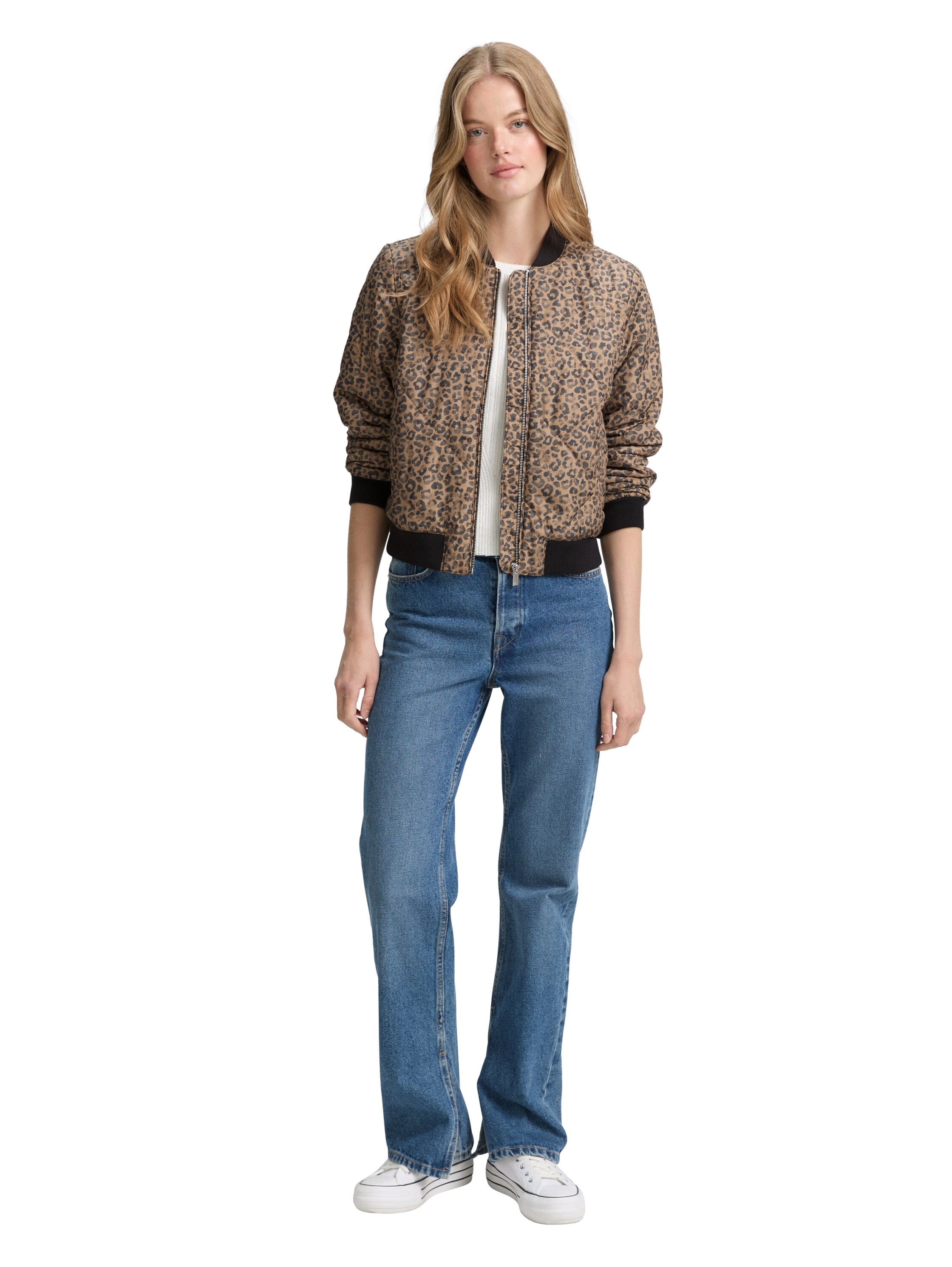 TOM TAILOR Denim Bomberjacke ohne Kapuze mit Strukurmuster