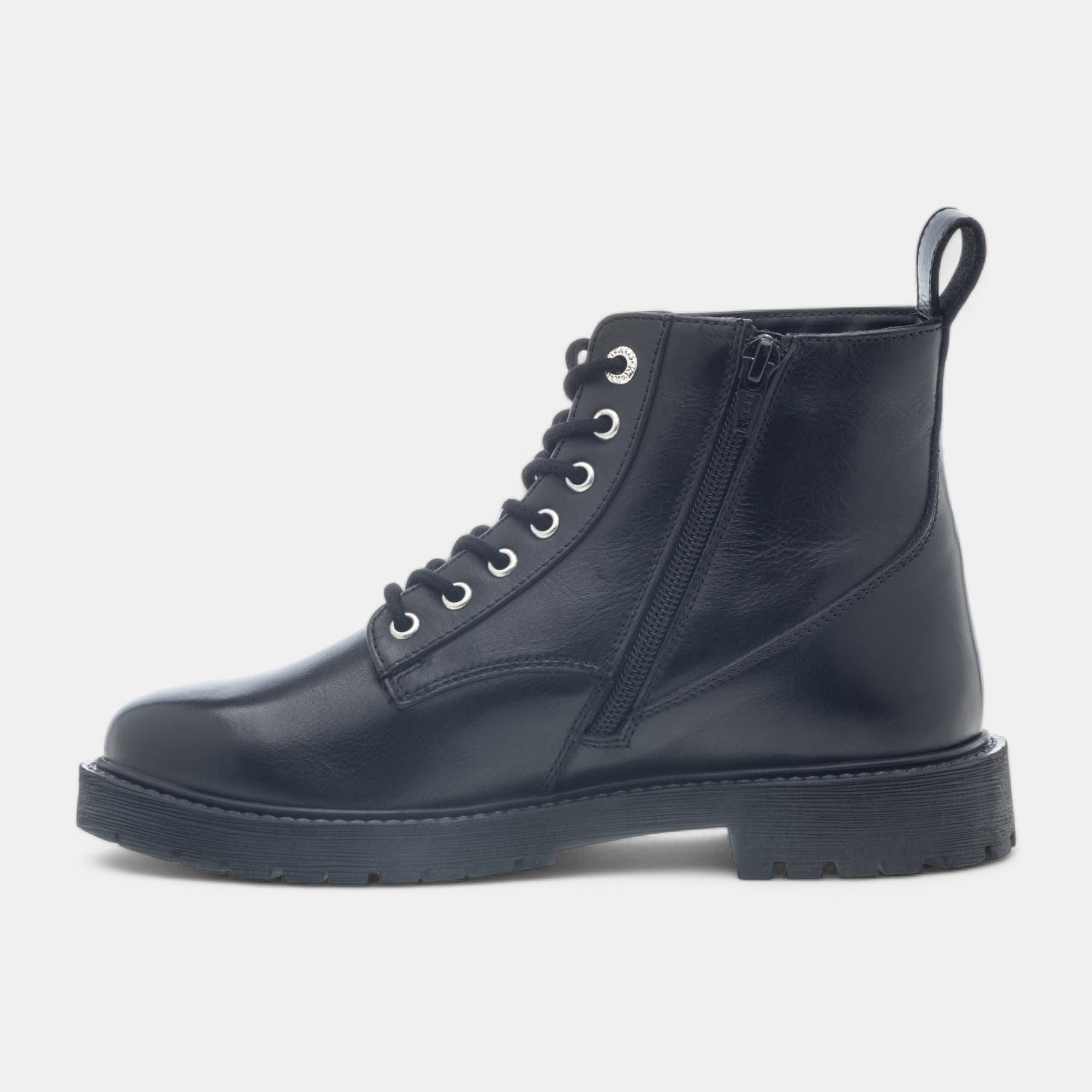 Bottines à lacets Femme en cuir noir