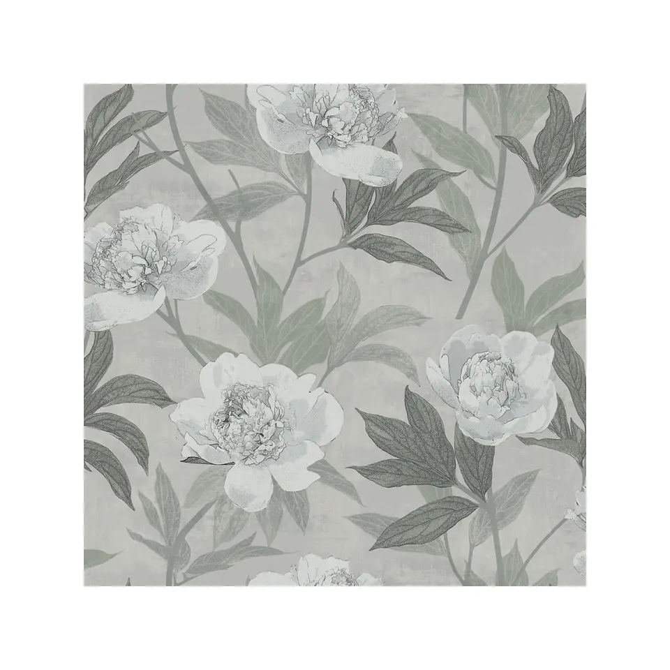 Dutch Wallcoverings - Solitär peony dark grey - 0,53x10,05m