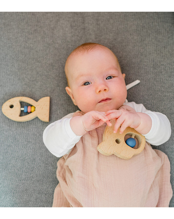 Beißring-Set BÄR & FISCH 2-teilig aus Holz