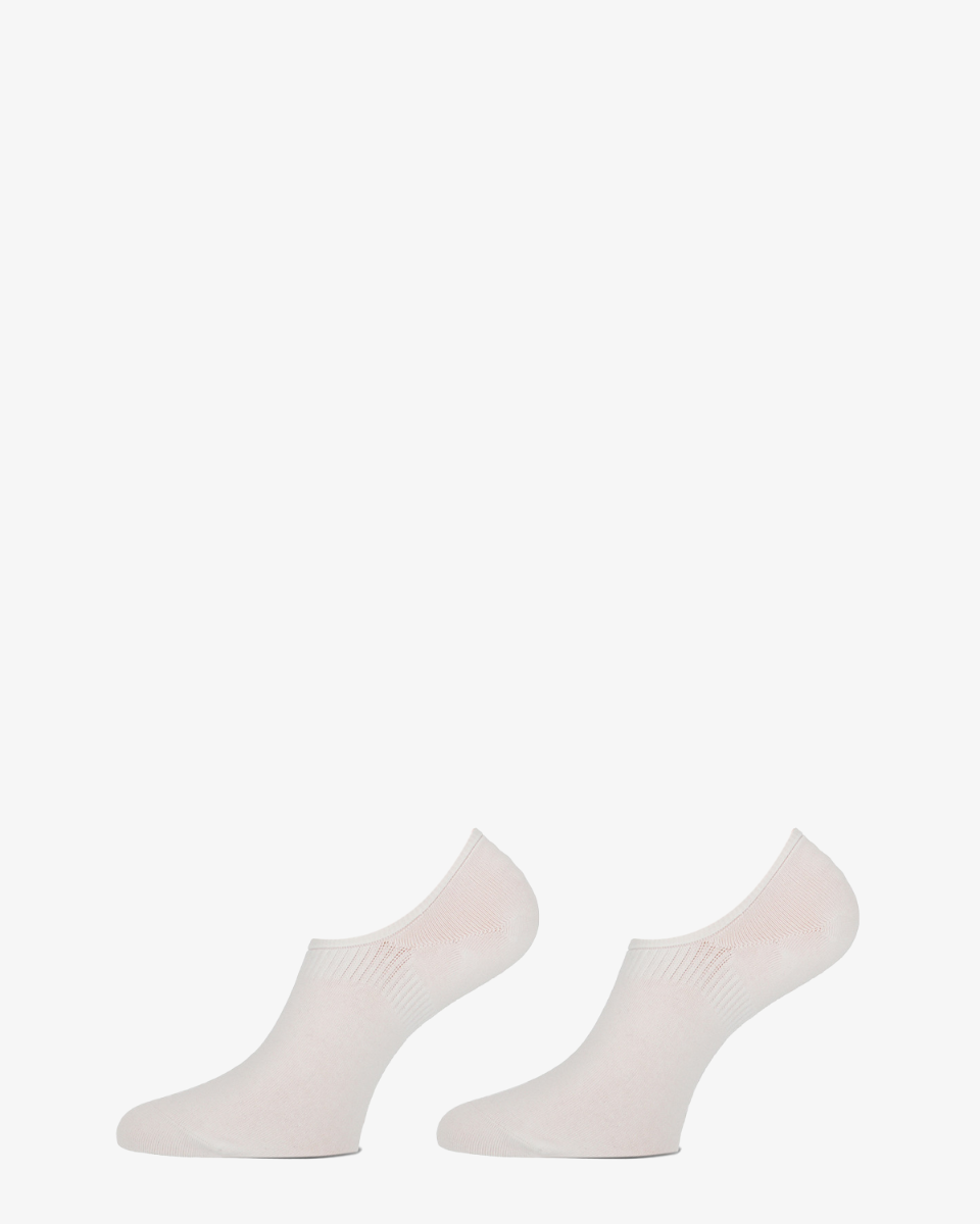 Marcmarcs Invisible Footie Cotton ABS 2-Pack Wit Sneakersokken