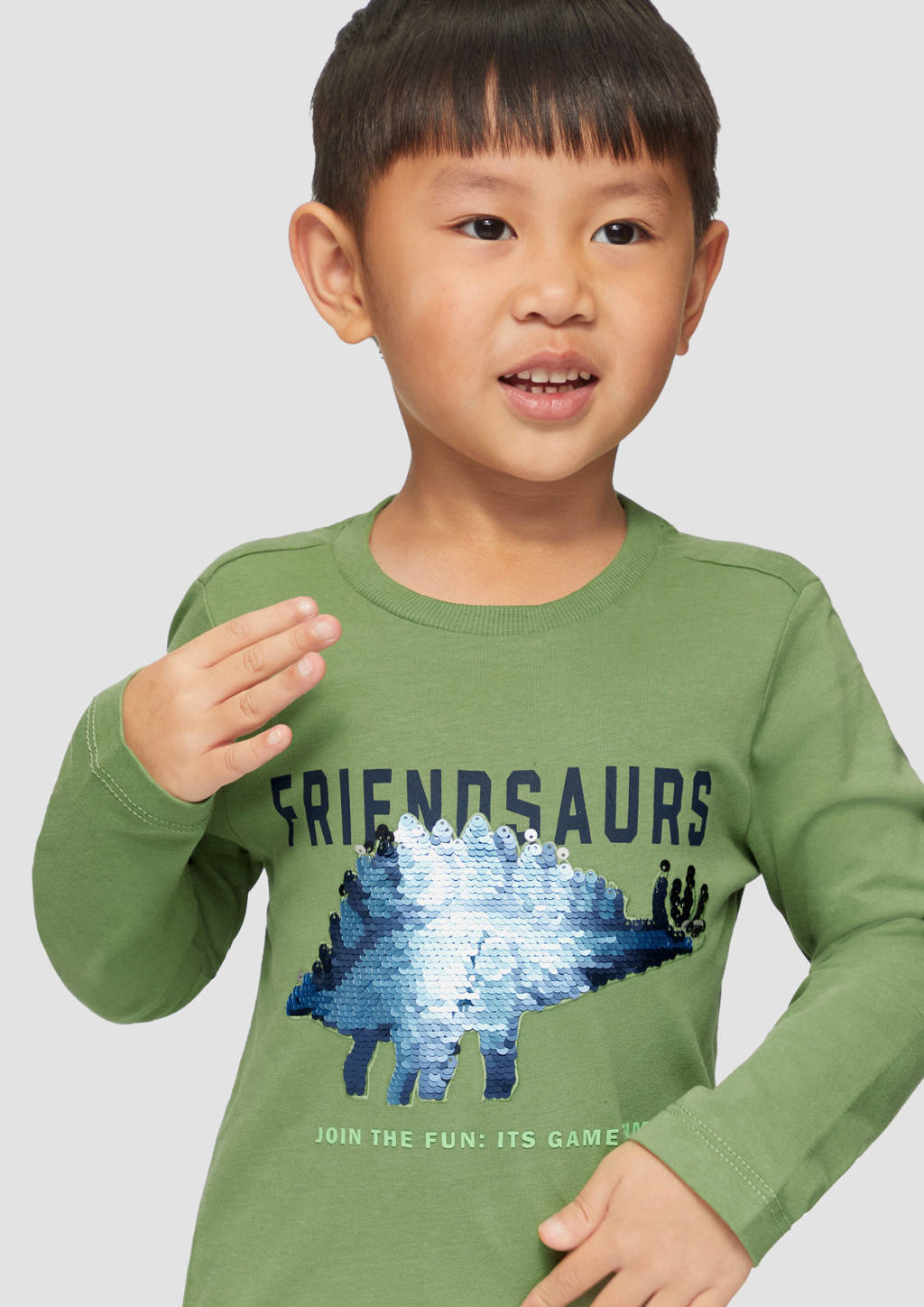 s.Oliver longsleeve met printopdruk groen