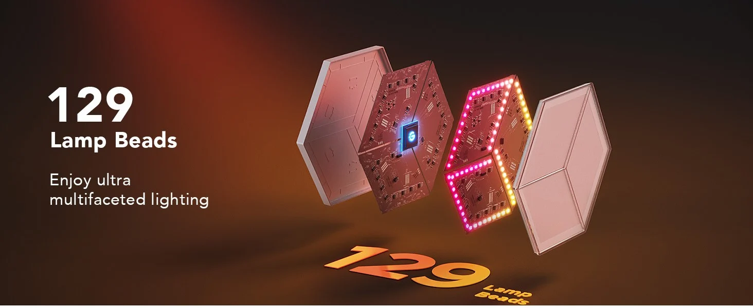 Govee - Glide Hexagon Lys Panels Ultra Ekspansionspakke – 2 Paneler til H606AC81
