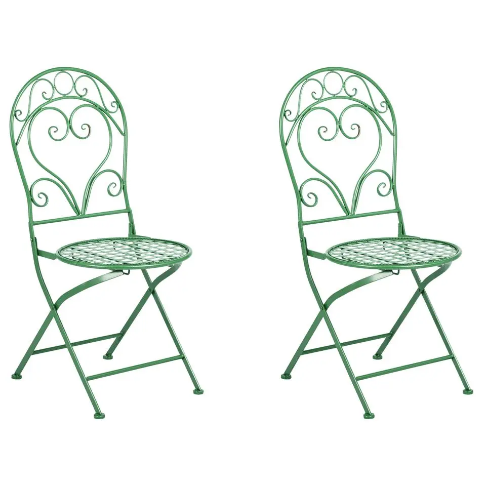 ALBINIA - Tuinstoel set van 2 - Groen - Metaal
