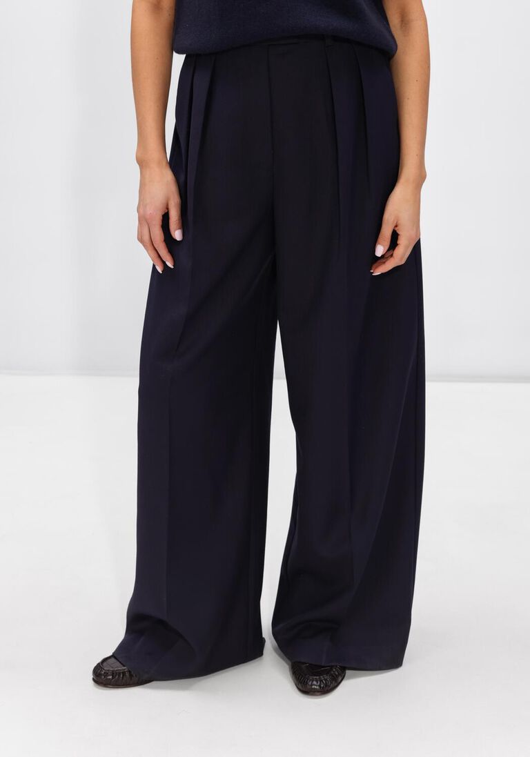 donkerblauwe anine bing broeken lou trousers -midnight blue