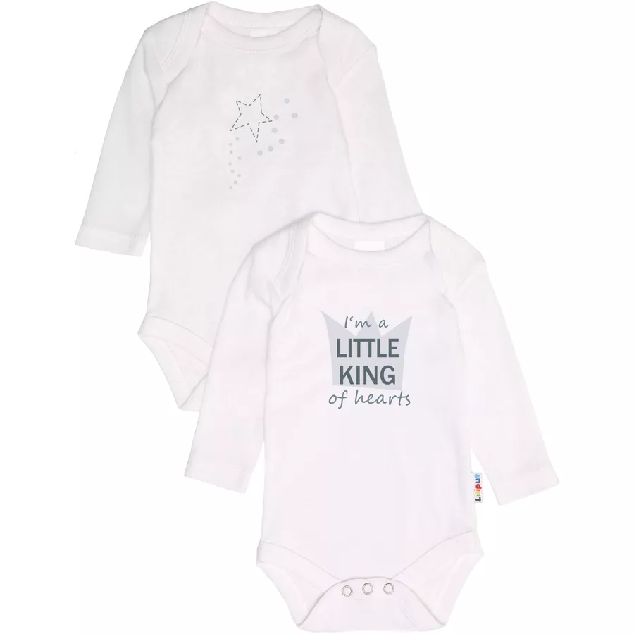 Liliput Langarmbody 2er-Set Little King weiß