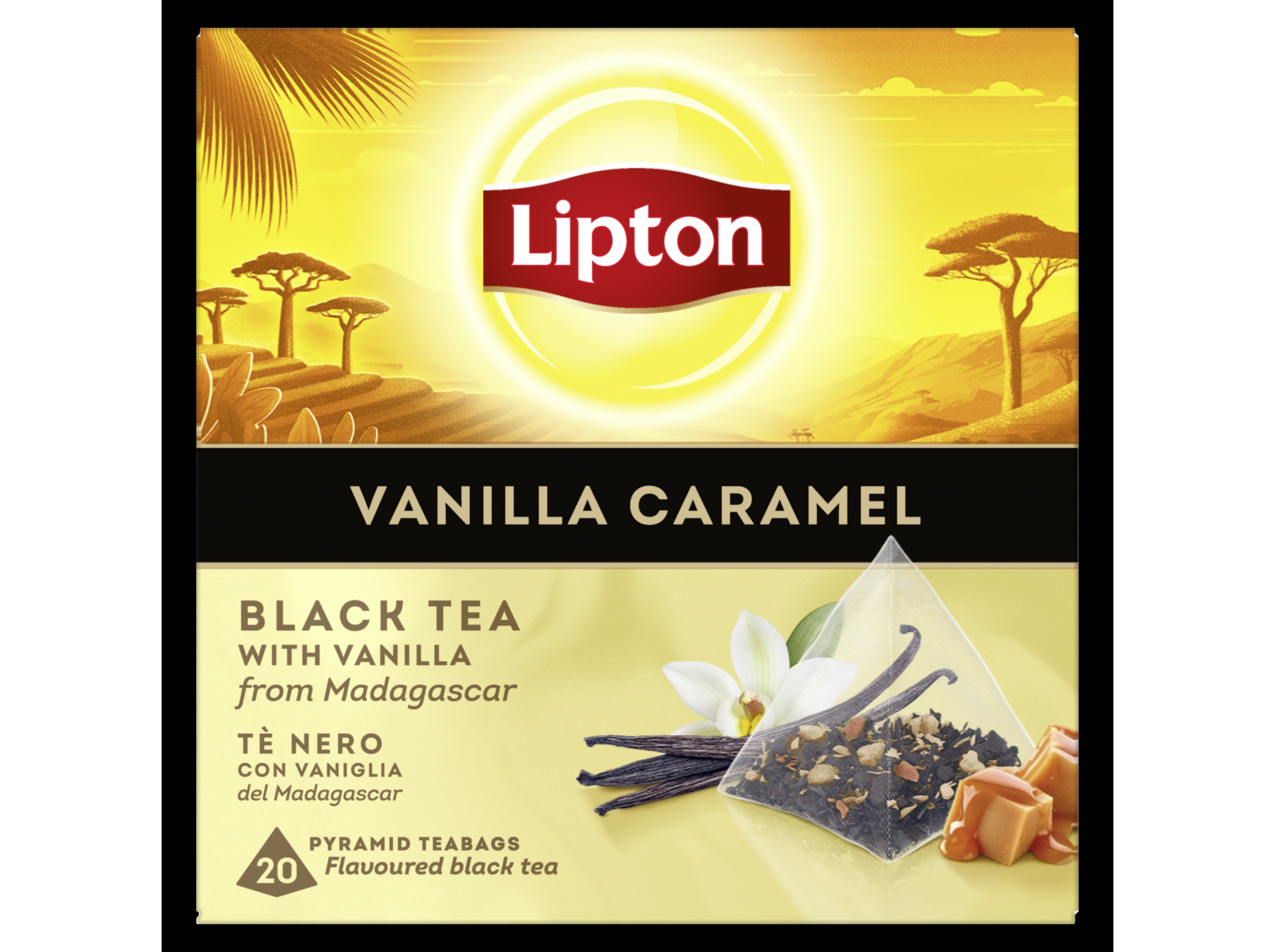 CHÁ PRETO LIPTON BAUNILHA CARAMELO 20 SQ