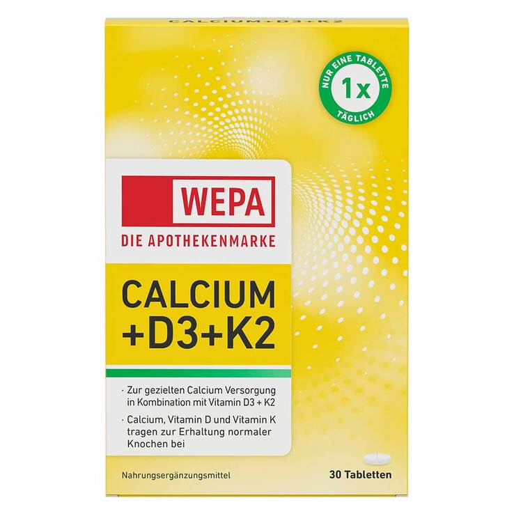 Wepa Calcium + D3 + K2 Tabletten, 30 St