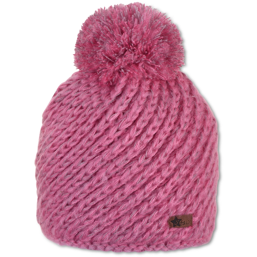 Sterntaler Bommelstrickmütze magenta