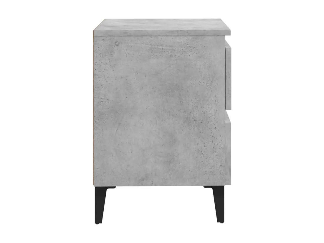 Tables de chevet 2 pièces Gris béton 40x35x50 cm Aggloméré
