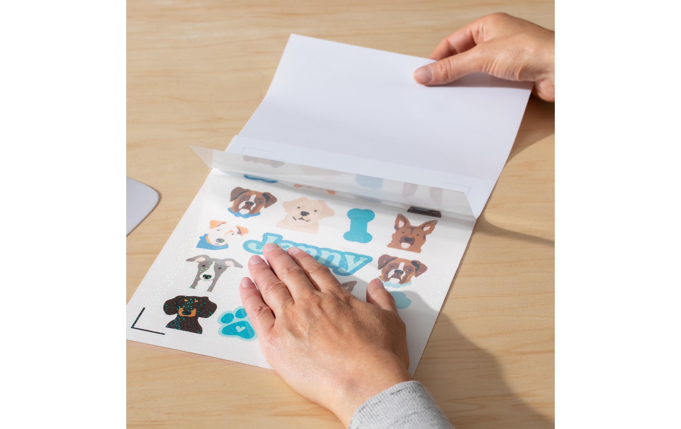 Stickerpapier Joy Xtra A4, 5 Bogen, Transparent HoloBedruckbares, wasserfestes Aufkleberset