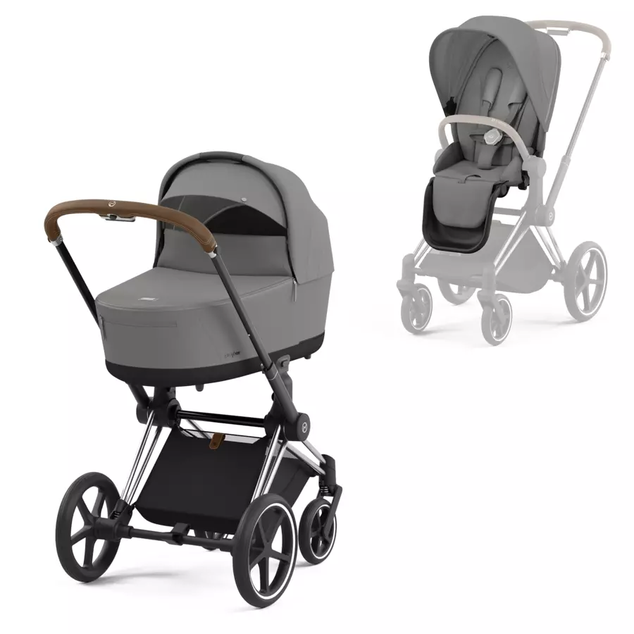 cybex PLATINUM Kombikinderwagen New Priam Chrome Brown Mirage Grey