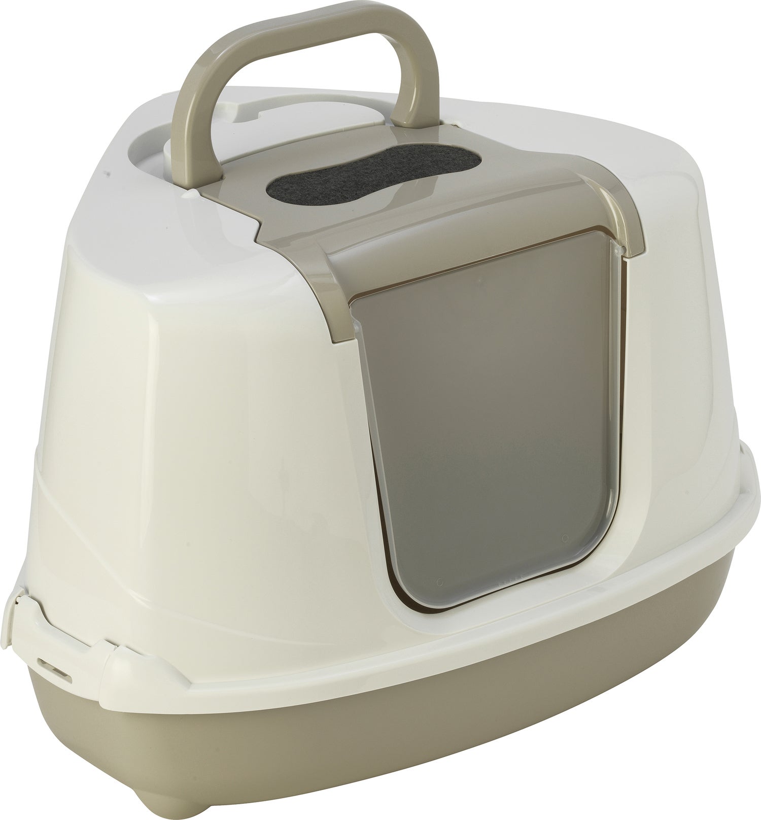Moderna kattenbak Flip Corner grijs / wit 45,1 x 55,7 x 38,2 cm