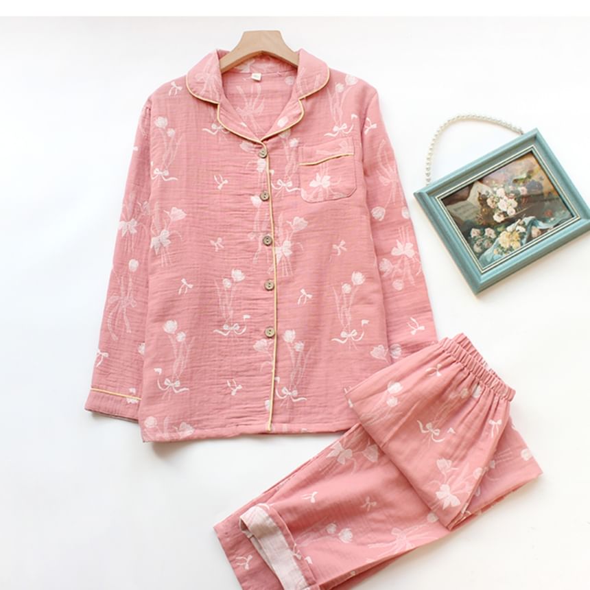 Dogini - Pyjamaset: Shirt met patroon + Broek