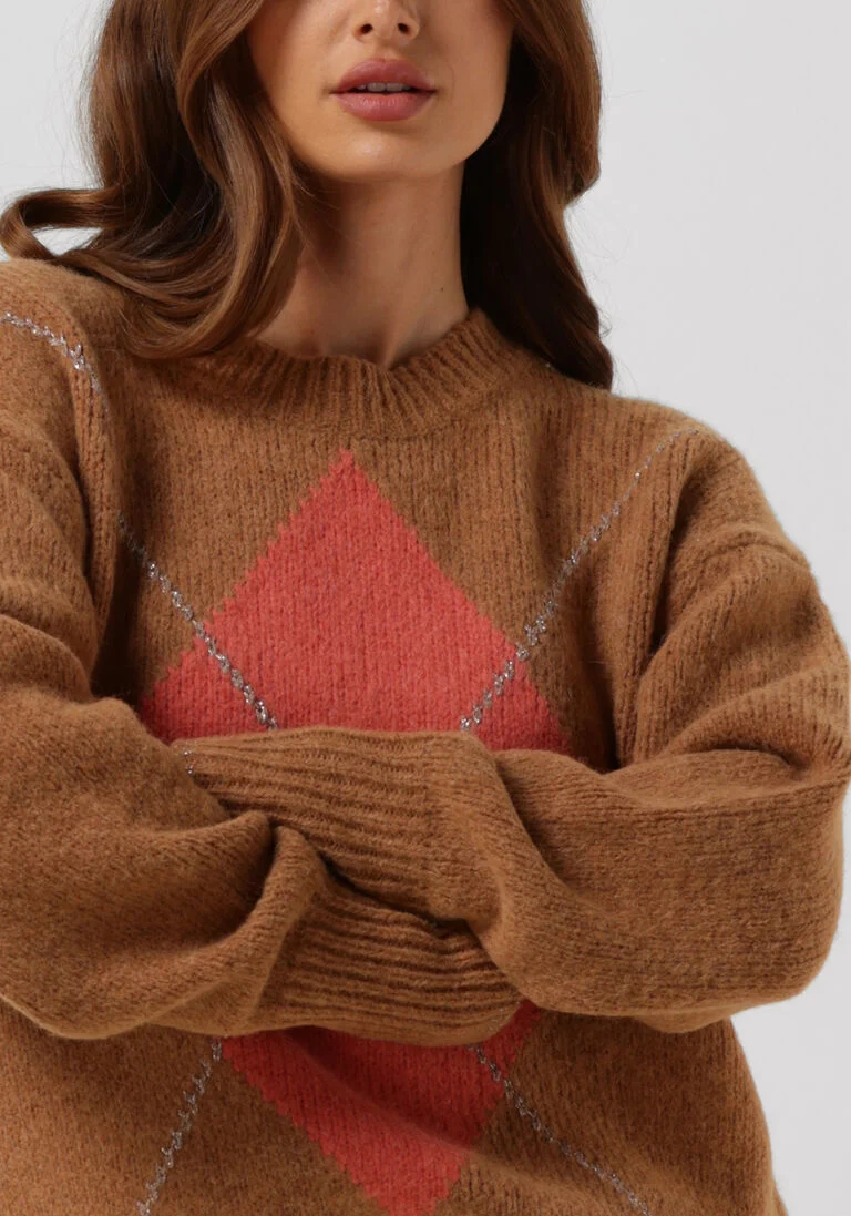 MOS MOSH camel mos mosh trui zoom diamond knit