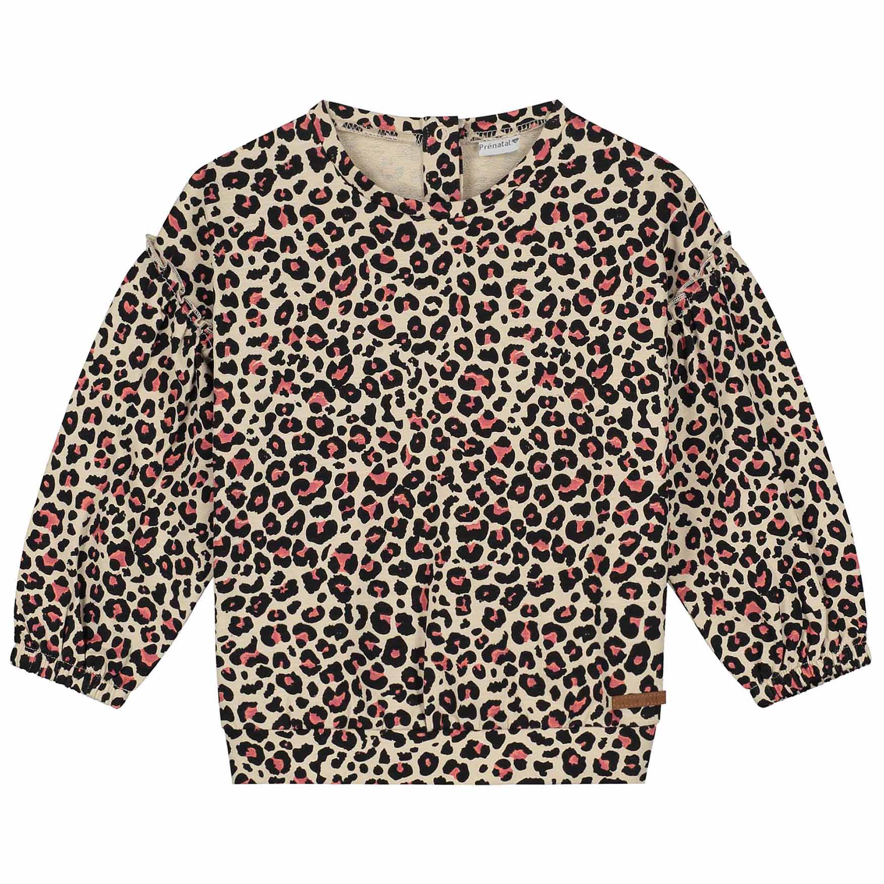 Prénatal peuter sweater lange mouwen dierenprint bruin