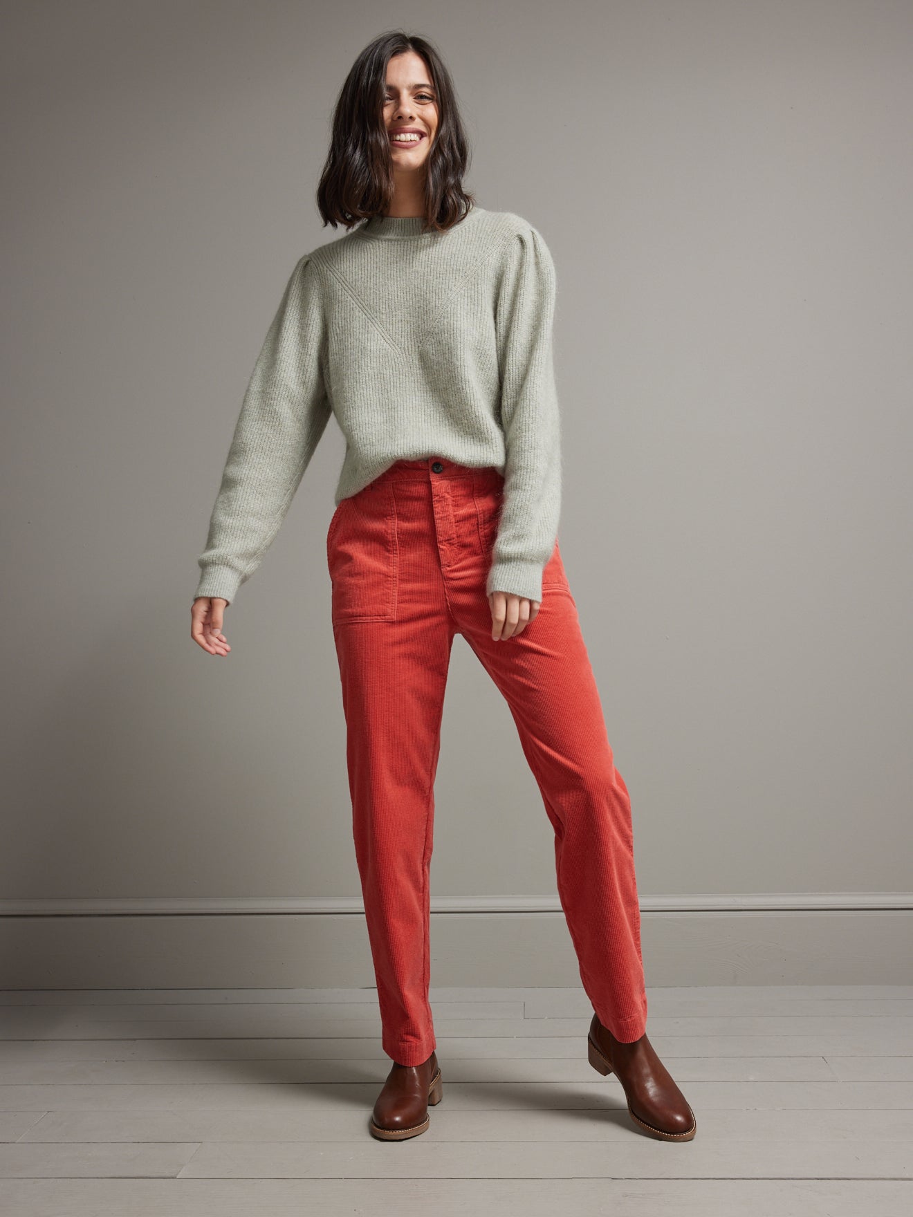 Pantalon cargo velours côtelé femme Inès