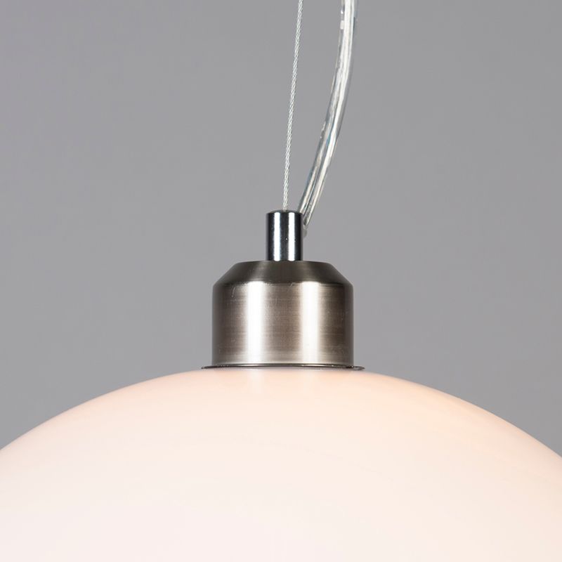 Moderne ronde hanglamp opaal wit - Globe