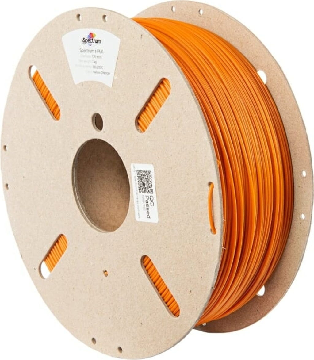 Spectrum  r-PLA Yellow Orange, 1,75 mm / 1000 g    Umweltfreundlicheres Filament auf Pappspule
