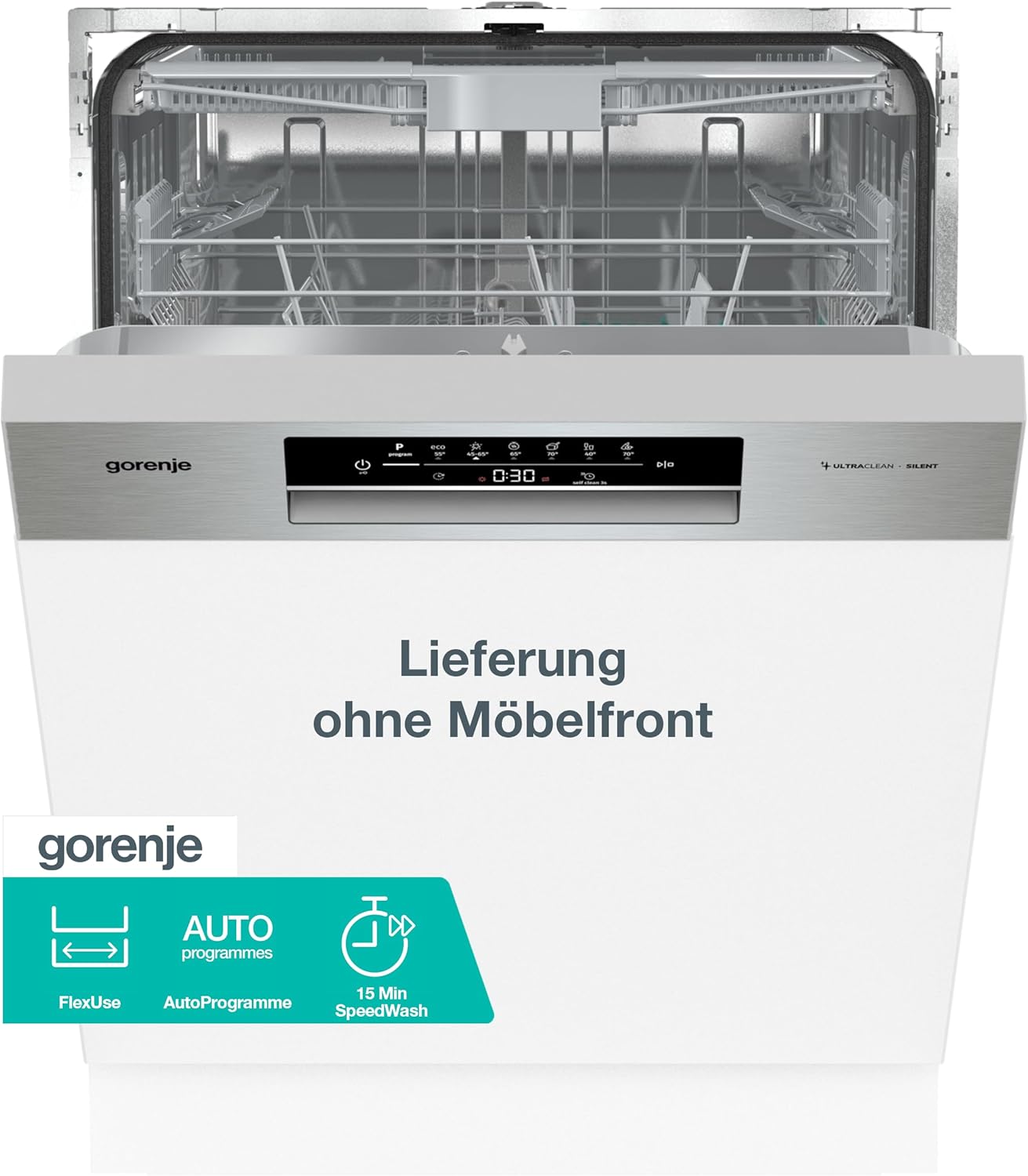 Gorenje GI643D91X Geschirrspüler/Einbaugerät/Integrierbar/60 breite/16 Maßgedecke/6 Programme/15 min SpeedWash/Intensivprogramm/ECO-Programm/Hygieneprogramm/EEK: D/Einbaumaße (HxBxT): 82 x 60 x 57,5cm