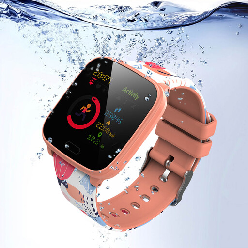 Smartwatch infantil, à prova d'água IP68, em silicone, Forever Igo - Ouro rosa