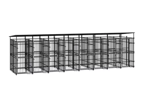 Chenil cage enclos pac noire 768 x 192 x 200 cm 02_0041741