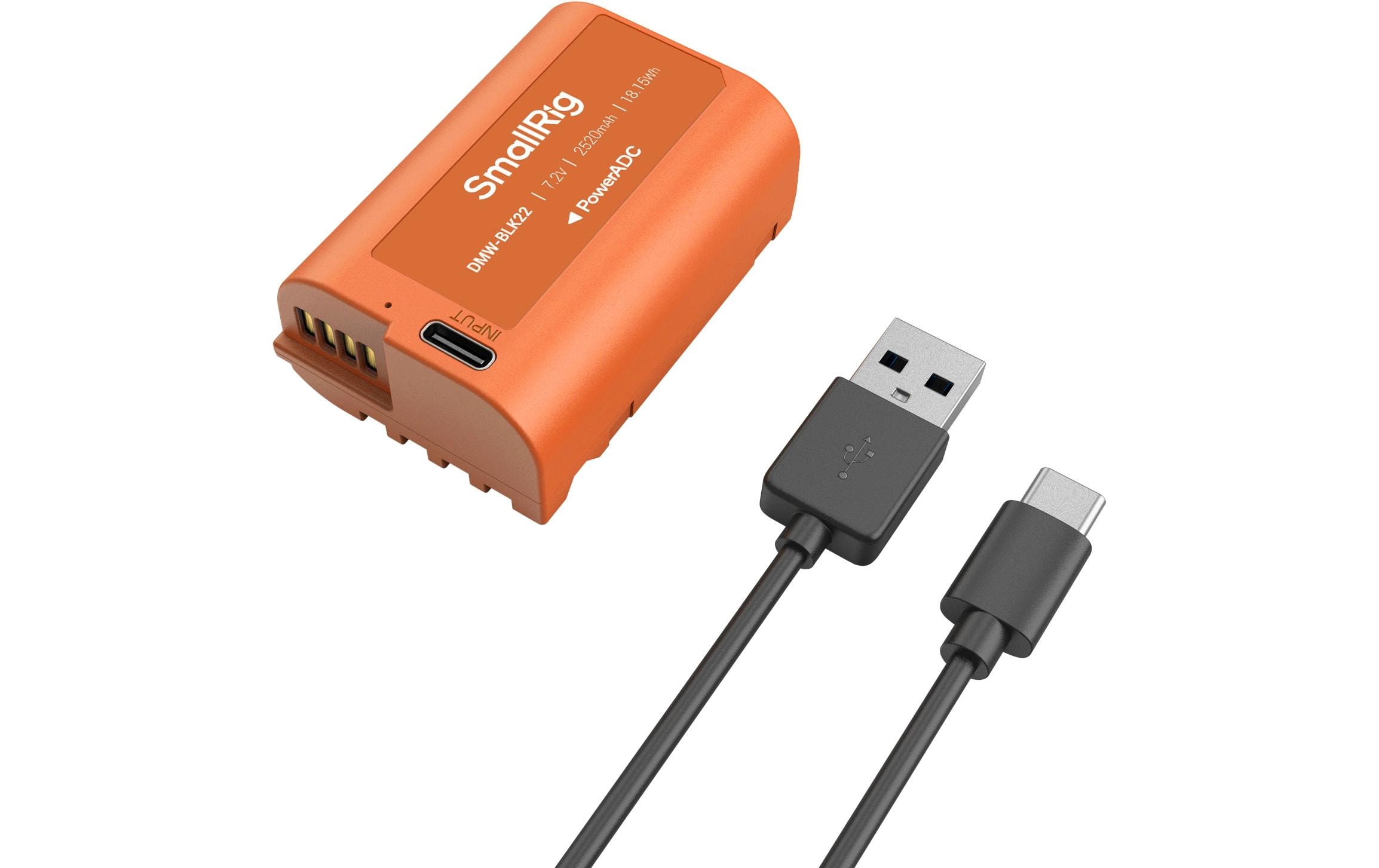 Digitalkamera-Akku DMW-BLK22 USB-C OrangeUSB-C aufladbarer Kamera-Akku