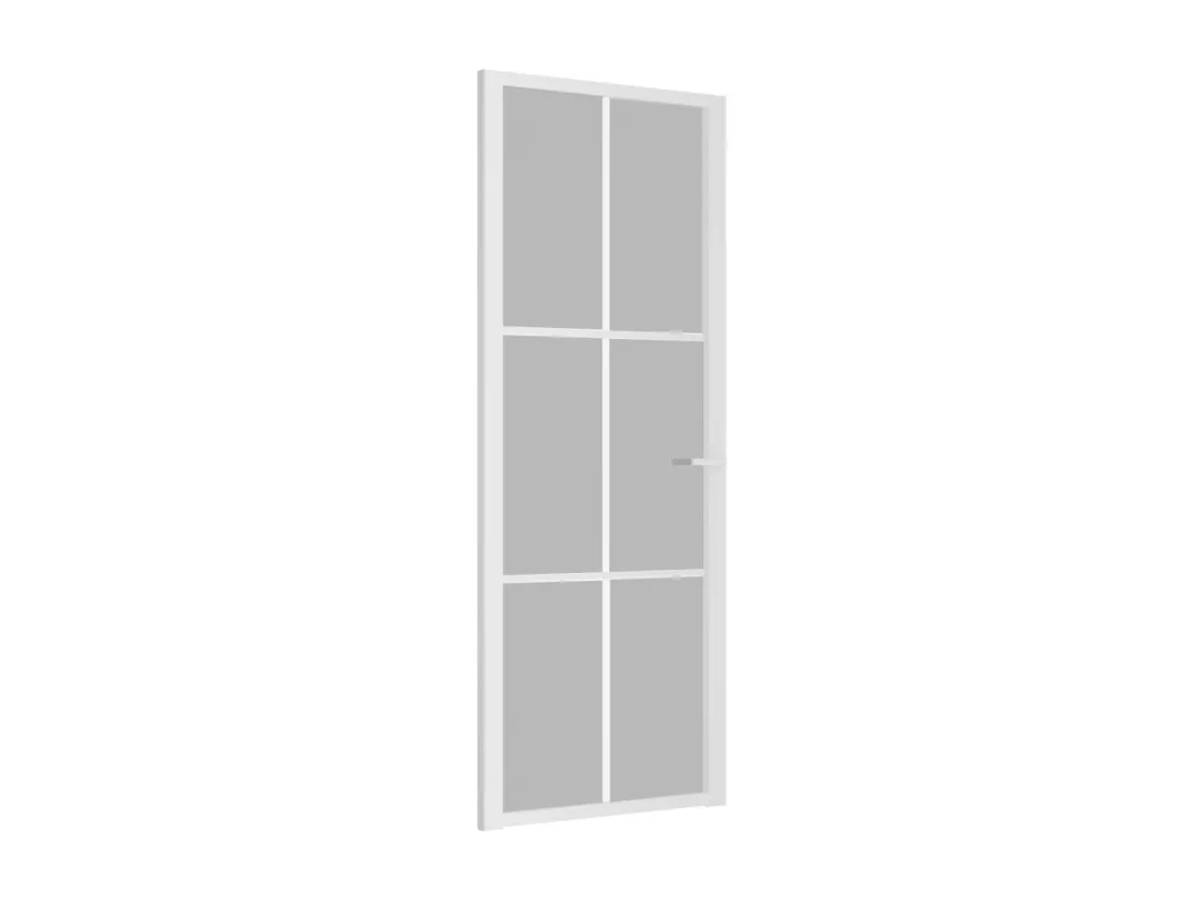 Porte intérieure 76x201,5 cm Blanc Verre mat et aluminium