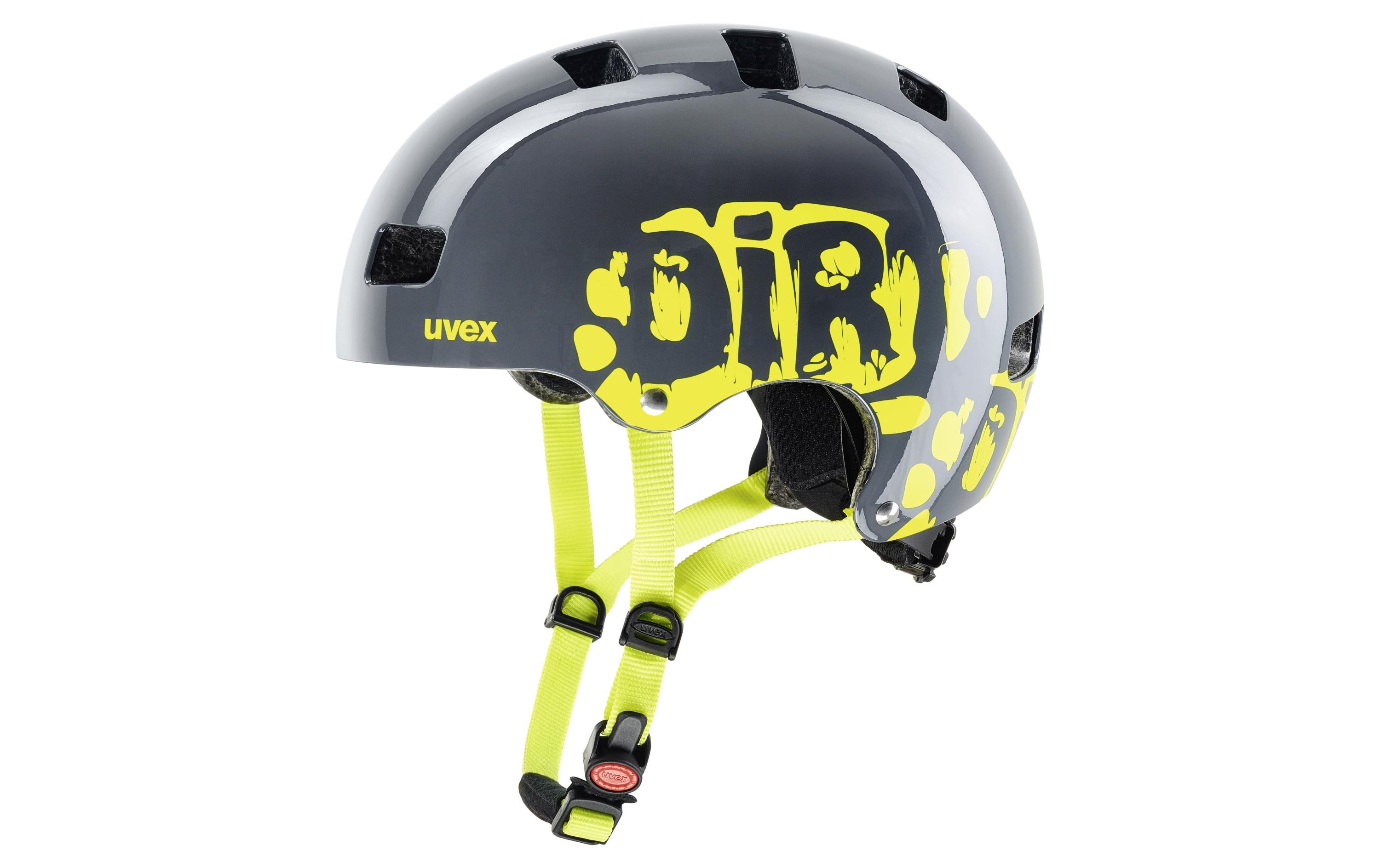 Helm uvex kid 3 dirtbike grey-lime 55-58 cm, Grau/GelbFahrradhelm für Kinder