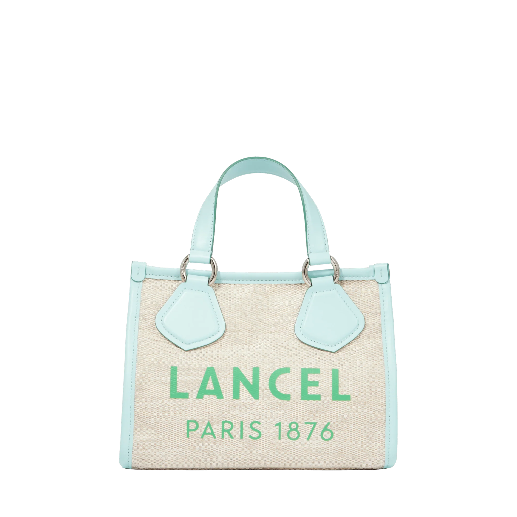 S zipped tote Summer Tote-Naturel/Menthe