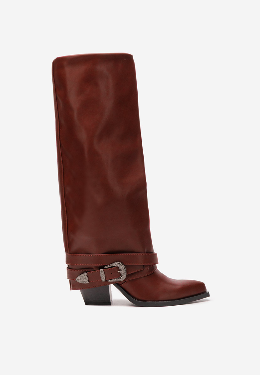 Bottes à talon carré bordeaux Bretia bordo